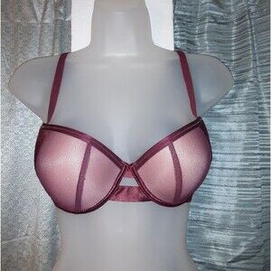 Youmita 32B Zinfandel Mesh Demi Push Up Bra NWT